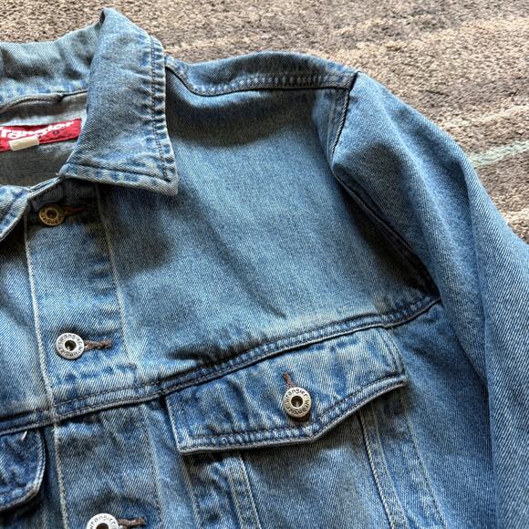 Men's Vintage 90's Wrangler Hero Denim Blue Jean Western Trucker Jacket Sz Large - Picture 3 of 6